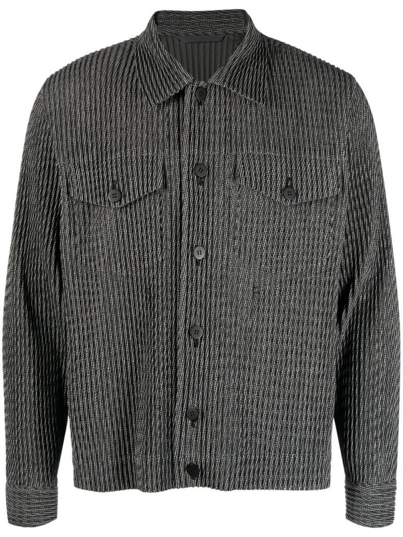 Homme Plissé Issey Miyake ribbed long-sleeve shirt - Black von Homme Plissé Issey Miyake