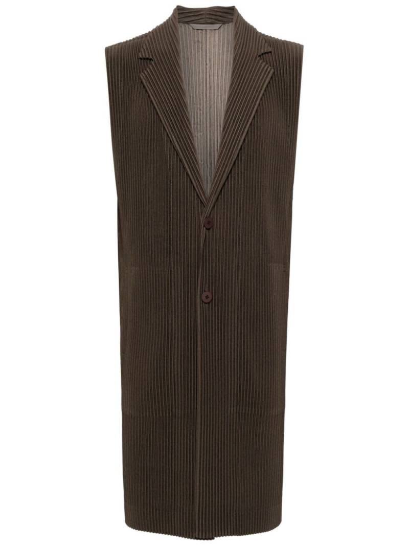 Homme Plissé Issey Miyake single-breasted corduroy coat - Brown von Homme Plissé Issey Miyake