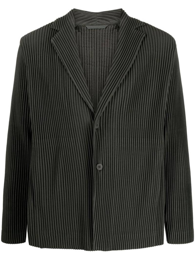 Homme Plissé Issey Miyake single-breasted pleated blazer - Green von Homme Plissé Issey Miyake