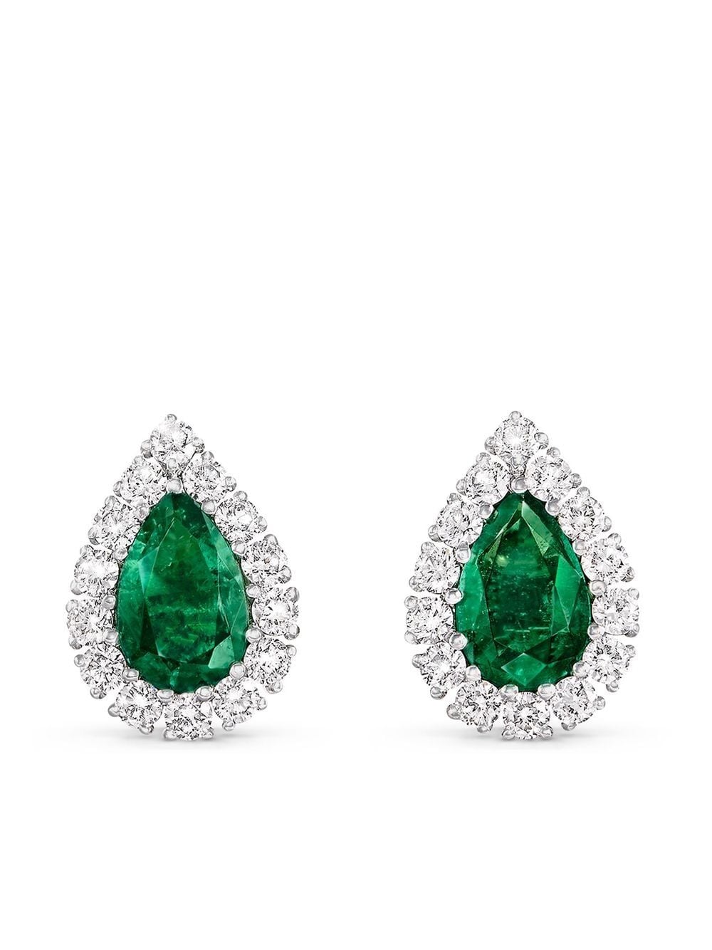 House of Meraki 18kt yellow gold Florence emerald and diamond stud earrings - Green von House of Meraki