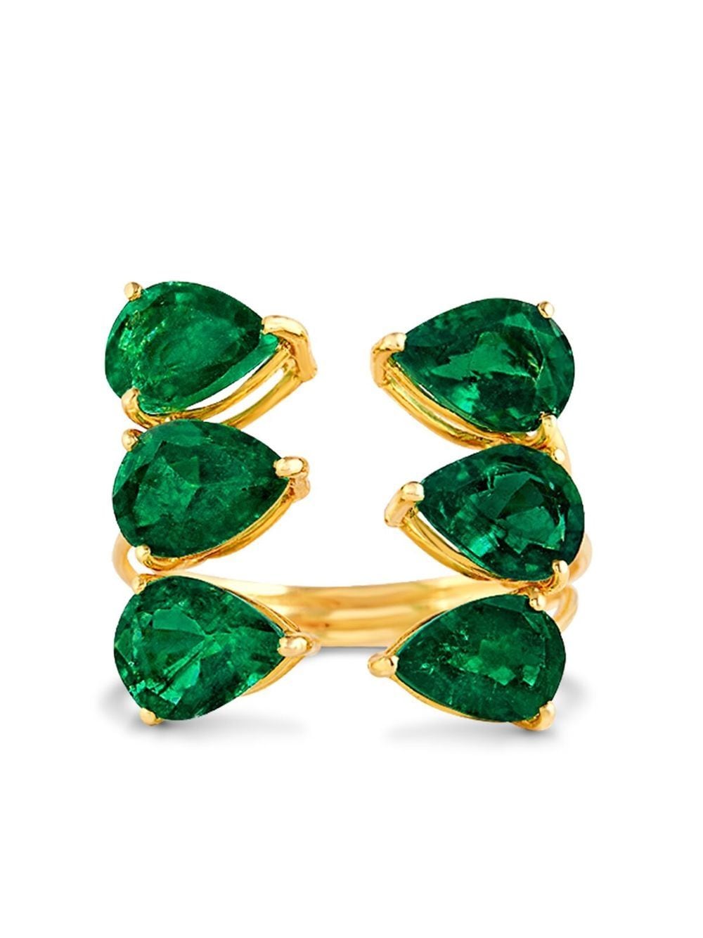 House of Meraki 18kt yellow gold Sage emerald ring - Green von House of Meraki