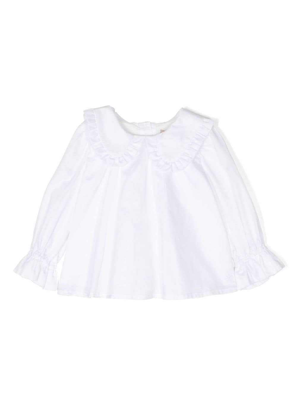 Hucklebones London bib-collar ruffled cotton shirt - White von Hucklebones London