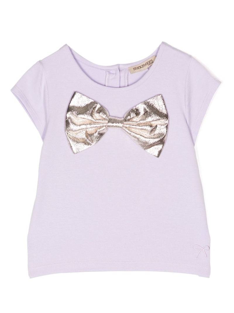 Hucklebones London bow-detail cotton-modal T-shirt - Purple von Hucklebones London