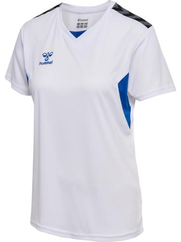 Hummel Hmlauthentic Pl Jersey S/S Woman - white/true blue (Grösse: L) von Hummel