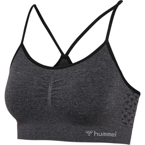 Hummel Hmlci Seamless Scrunch Sports Bra - black melange (Grösse: L) von Hummel