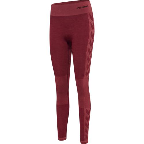 Hummel Hmlclea Seamless Mid Waist Tights - cabernet/apple butter melange (Grösse: XL) von Hummel