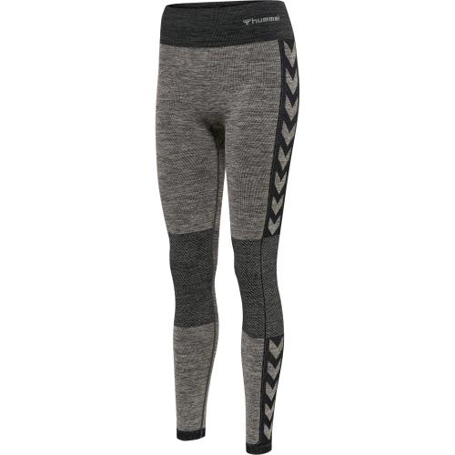 Hummel Hmlclea Seamless Mid Waist Tights - chateau gray/black melange (Grösse: S) von Hummel
