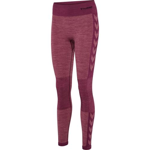 Hummel Hmlclea Seamless Mid Waist Tights - grape wine/crushed berry mel (Grösse: XS) von Hummel