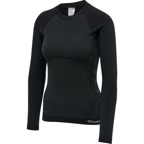 Hummel Hmlclea Seamless Tight T-Shirt LS - black melange (Grösse: M) von Hummel