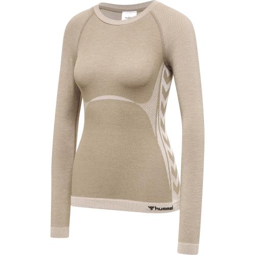 Hummel Hmlclea Seamless Tight T-Shirt LS - chateau gray/driftwood melange (Grösse: S) von Hummel