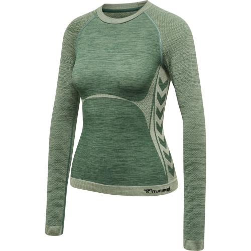 Hummel Hmlclea Seamless Tight T-Shirt LS - laurel wreath/lily pad melange (Grösse: XS) von Hummel