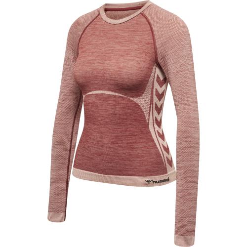 Hummel Hmlclea Seamless Tight T-Shirt LS - withered rose/rose tan melange (Grösse: XS) von Hummel