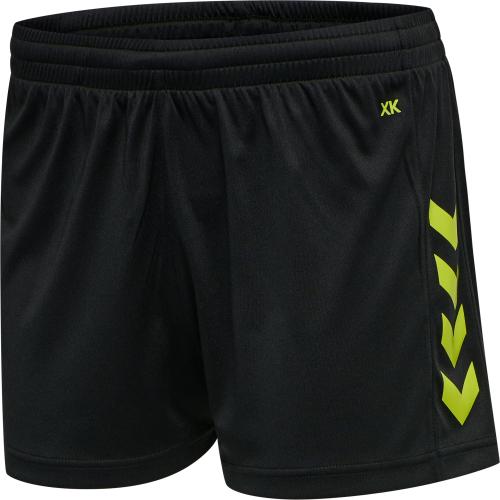 Hummel Hmlcore Xk Poly Shorts Woman - black/lime popsicle (Grösse: XL) von Hummel