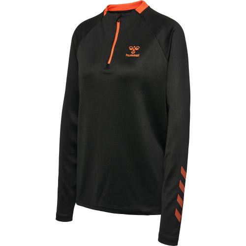 Hummel Hmlgg12 Action Half Zip Sweat Woman - black/cherry tomato (Grösse: XL) von Hummel