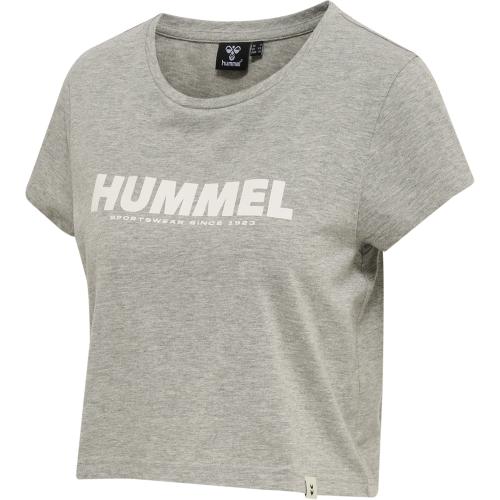 Hummel Hmllegacy Woman Cropped T-Shirt - grey melange (Grösse: L) von Hummel
