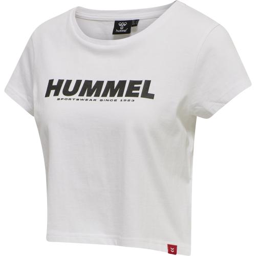 Hummel Hmllegacy Woman Cropped T-Shirt - white/black (Grösse: S) von Hummel