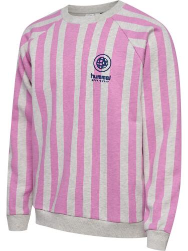 Hummel Hmlloose Crewneck Soccer Love - tofu melange/violet (Grösse: M) von Hummel