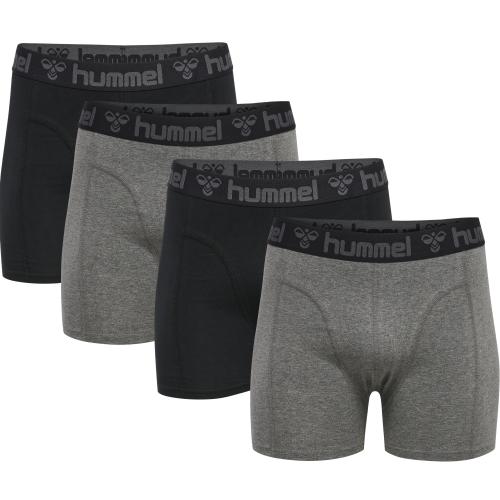 Hummel Hmlmarston 4-Pack Boxers - black/dark grey melange (Grösse: M) von Hummel