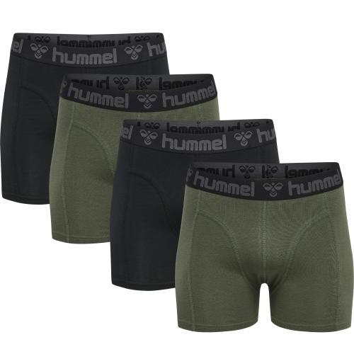 Hummel Hmlmarston 4-Pack Boxers - black/thyme (Grösse: L) von Hummel