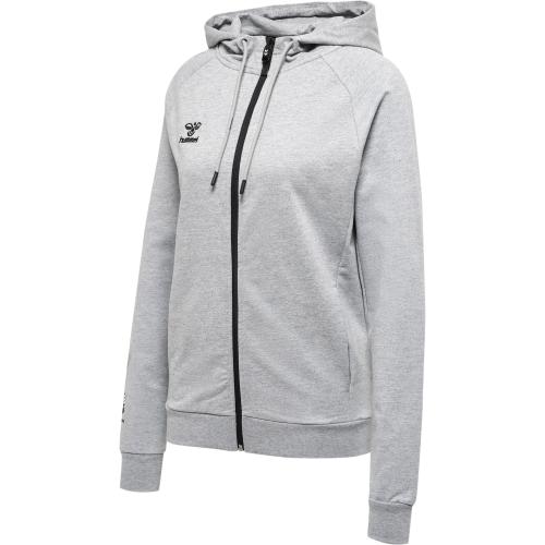 Hummel Hmlmove Grid Cot. Zip Hoodie Woman - grey melange (Grösse: S) von Hummel