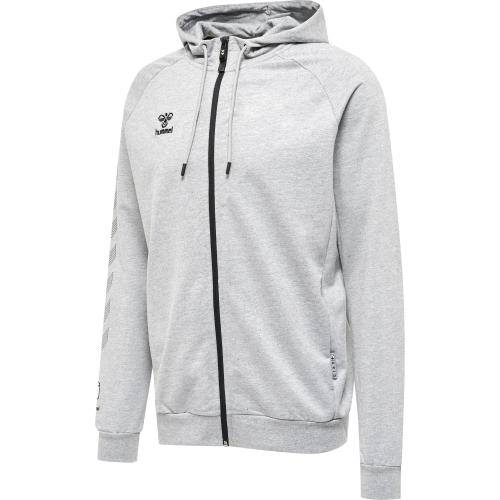 Hummel Hmlmove Grid Cotton Zip Hoodie - grey melange (Grösse: 2XL) von Hummel