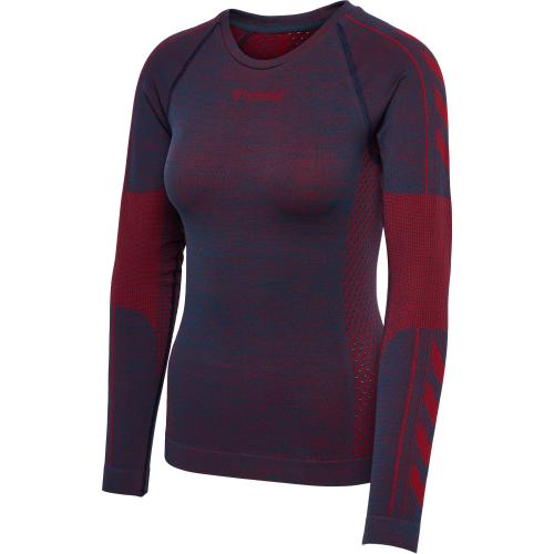 Hummel Hmlmt Aly Seamless T-Shirt L/S - insignia blue/cabernet melange (Grösse: L) von Hummel