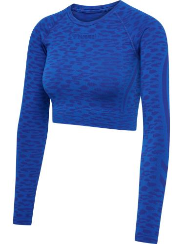 Hummel Hmlmt Leo Seamless Crop T-Shirt L/S - olympian blue/sodalite blue me (Grösse: M) von Hummel