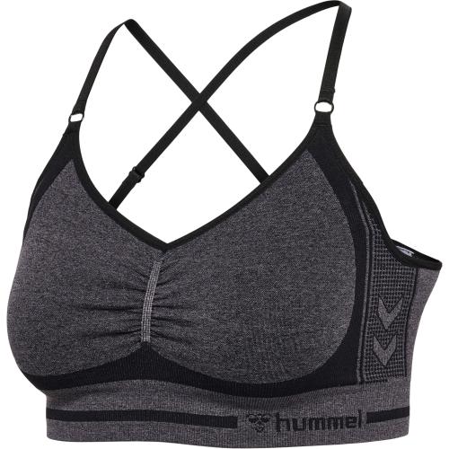 Hummel Hmlmt Lulu Seamless Scrunch Bra - black melange (Grösse: L) von Hummel