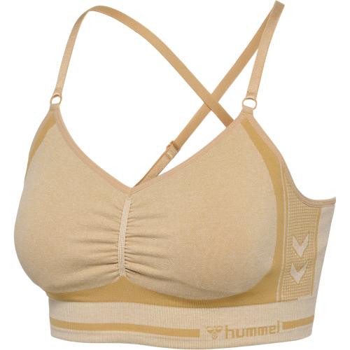 Hummel Hmlmt Lulu Seamless Scrunch Bra - curds & whey melange (Grösse: XL) von Hummel