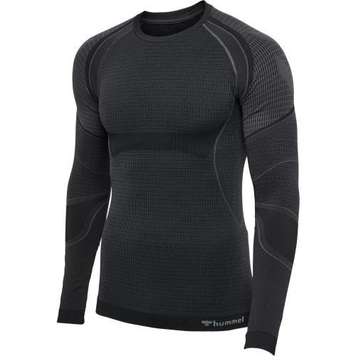 Hummel Hmlmt Olli Seamless T-Shirt L/S - black/asphalt melange (Grösse: L) von Hummel