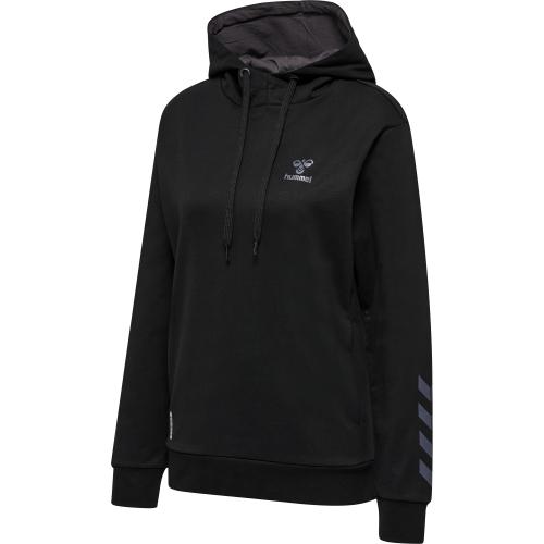 Hummel Hmloffgrid Cotton Hoodie Wo - jet black/forged iron (Grösse: L) von Hummel