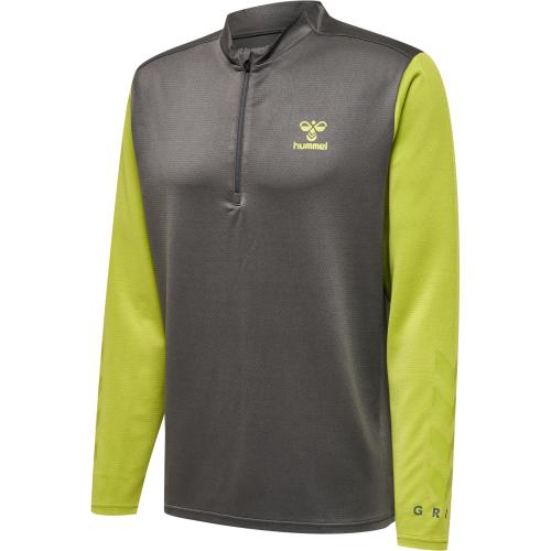Hummel Hmlongrid 1/2 Zip Poly Sweat - forged iron/dark citron (Grösse: 2XL) von Hummel
