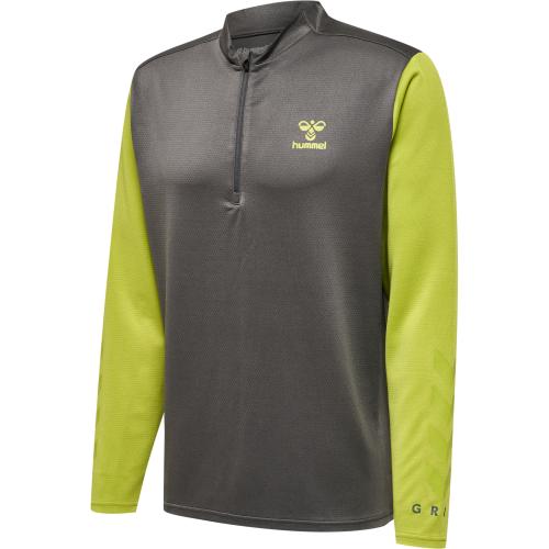 Hummel Hmlongrid 1/2 Zip Poly Sweat - forged iron/dark citron (Grösse: S) von Hummel