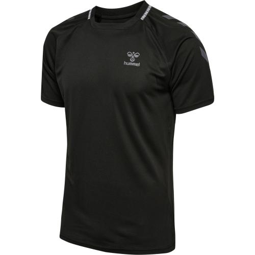 Hummel Hmlongrid Poly Jersey S/S - jet black/forged iron (Grösse: S) von Hummel