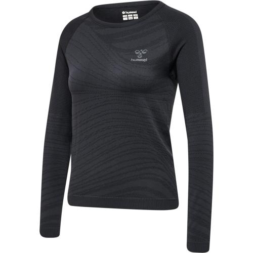 Hummel Hmlongrid Seamless L/S Wo - jet black/forged iron (Grösse: 2XL) von Hummel