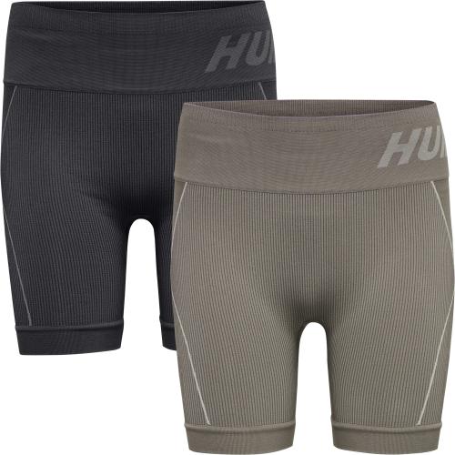 Hummel Hmlte Christel 2-Pack Seaml Shorts - black/chateau grey (Grösse: XL) von Hummel