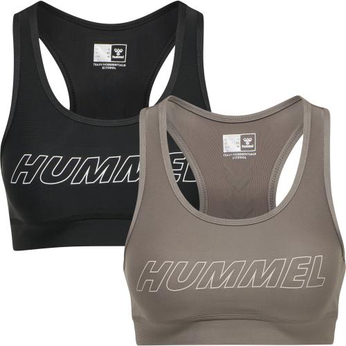 Hummel Hmlte Tola 2-Pack Sports Bra - black/driftwood (Grösse: XS) von Hummel