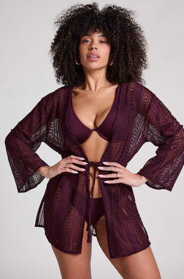 Hunkemöller Gehäkelter Strand-Kaftan Lila Hunkemöller Gehäkelter Strand-Kaftan Lila von Hunkemöller