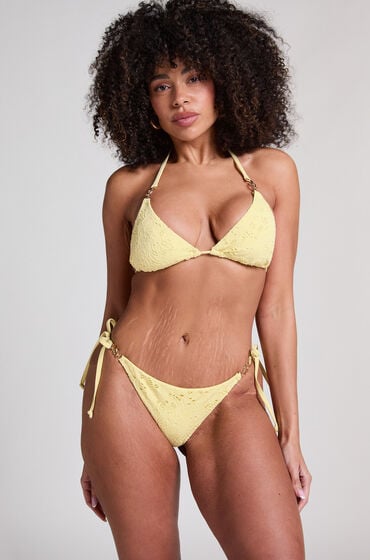 Hunkemöller Bikini Slip Cheeky Tanga Crochet Gelb von Hunkemöller