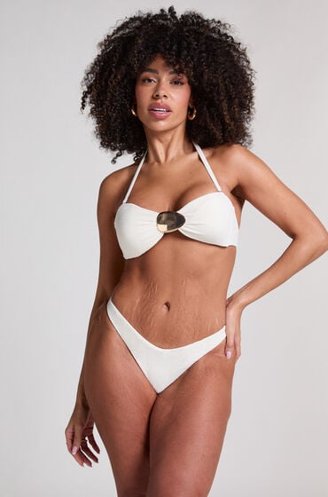 Hunkemöller Cabo Bikiniunterteil mit hohem Beinausschnitt Weiß von Hunkemöller