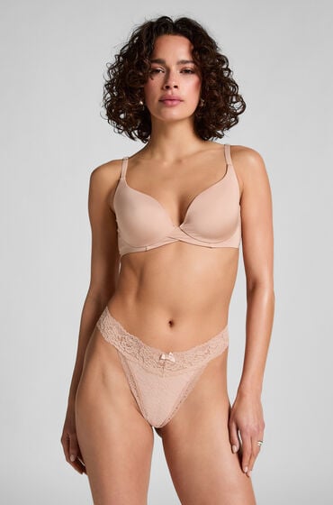 Hunkemöller Extra Tief sitzender String Madison Beige von Hunkemöller