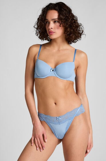 Hunkemöller Extra niedriger V-String Elliena Blau von Hunkemöller