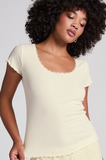 Hunkemöller Geripptes Jersey-Top Gelb von Hunkemöller