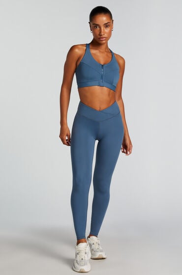 Hunkemöller HKMX Gekreuzte High Waist-Leggings Blau Hunkemöller HKMX Gekreuzte High Waist-Leggings Blau von Hunkemöller