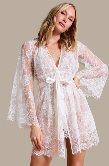 Hunkemöller Kimono Magdalena Weiß von Hunkemöller
