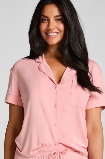 Hunkemöller Kurzärmelige Jersey-Jacke Essential Rose von Hunkemöller