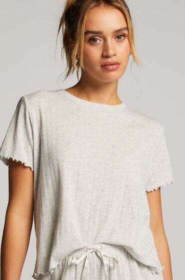 Hunkemöller Kurzarm-Pyjamatop Loose Fit Beige Hunkemöller Kurzarm-Pyjamatop Loose Fit Beige von Hunkemöller