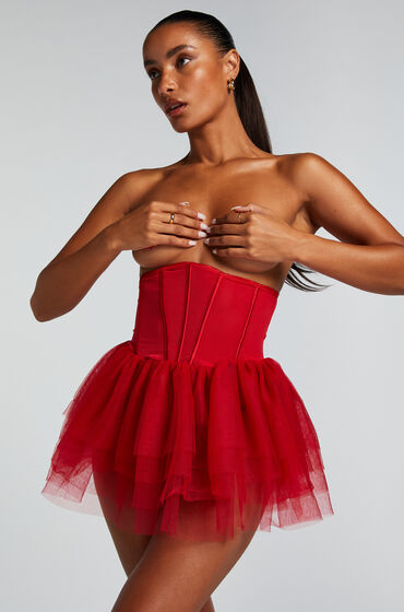 Hunkemöller Private Tutu-Korsett Rot von Hunkemöller