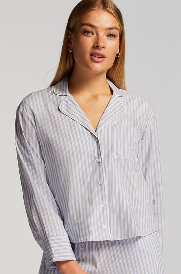 Hunkemöller Pyjama-Oberteil aus Baumwolle Blau von Hunkemöller