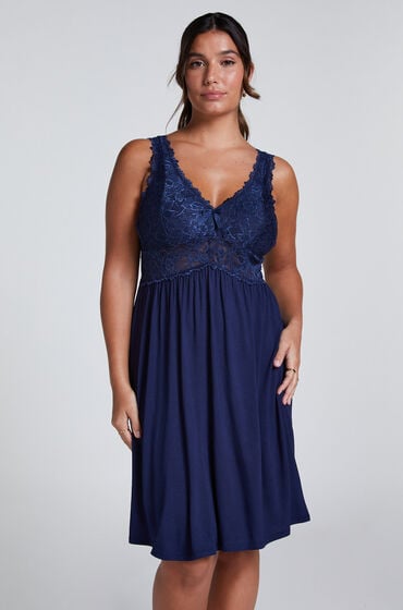 Hunkemöller Slipdress Nora Lace Blau Hunkemöller Slipdress Nora Lace Blau von Hunkemöller